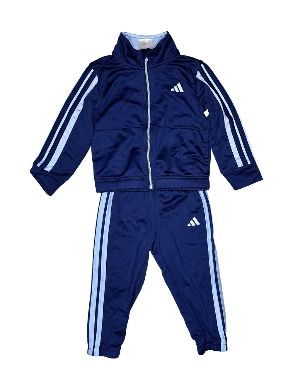Adidas Unisex Kids' Navy and Light Blue Tracksuit 2T